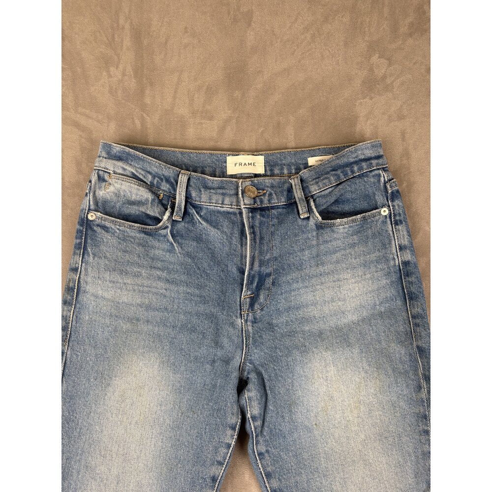 FRAME Straight Leg Jeans 29 Raw Hem Light Wash - Picture 6 of 13